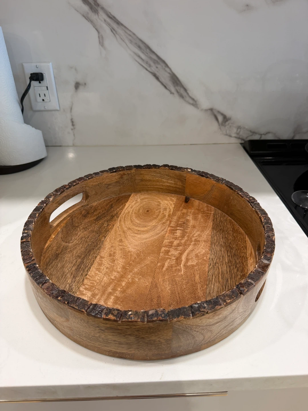 Round Wooden Serving Tray