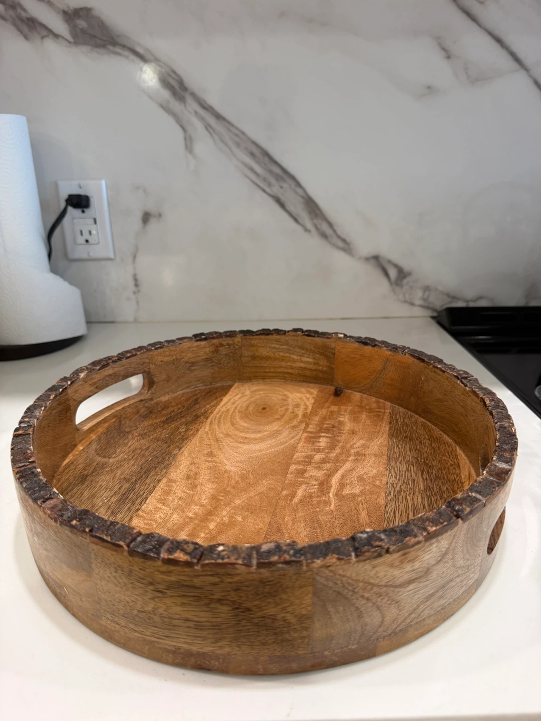 Round Wooden Serving Tray - photo 2