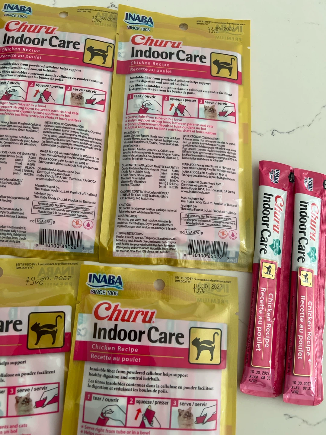 INABA Churu Indoor Care Chicken Recipe Cat Treats (4 Tubes) - photo 4