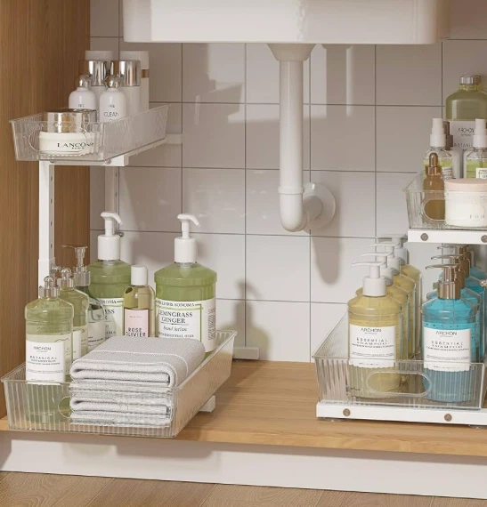 2 Tier Pull Out Drawer Under Sink Organizer