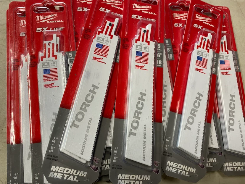Milwaukee 6” 18tpi metal sawzall reciprocating saw blades 5 Pack