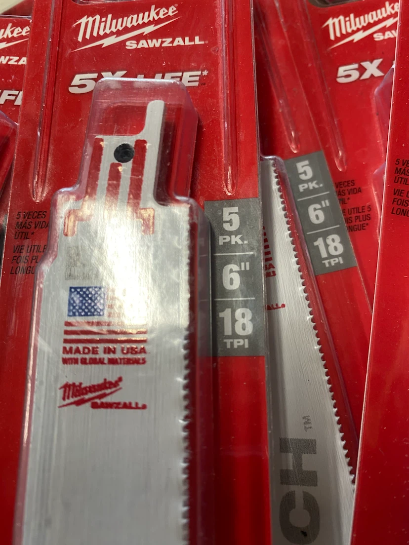 Milwaukee 6” 18tpi metal sawzall reciprocating saw blades 5 Pack - photo 4