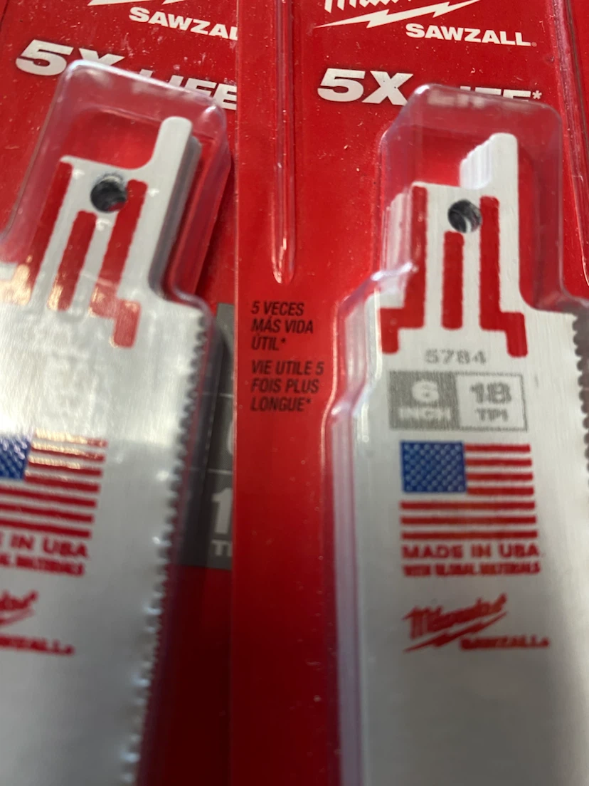 Milwaukee 6” 18tpi metal sawzall reciprocating saw blades 5 Pack - photo 5