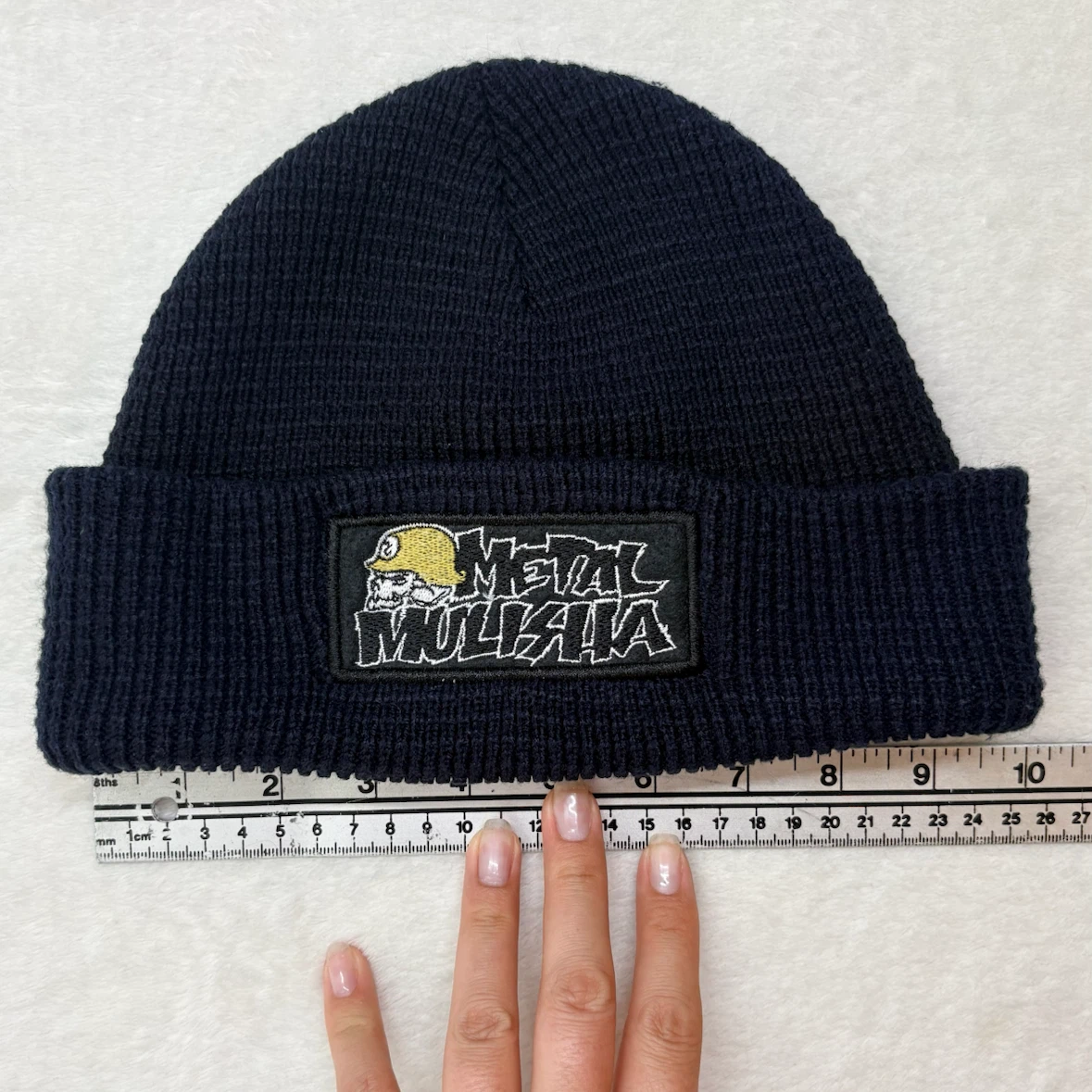 Metal Mulisha Y2K Black Ribbed Knit Beanie Hat Unisex Winter - photo 4