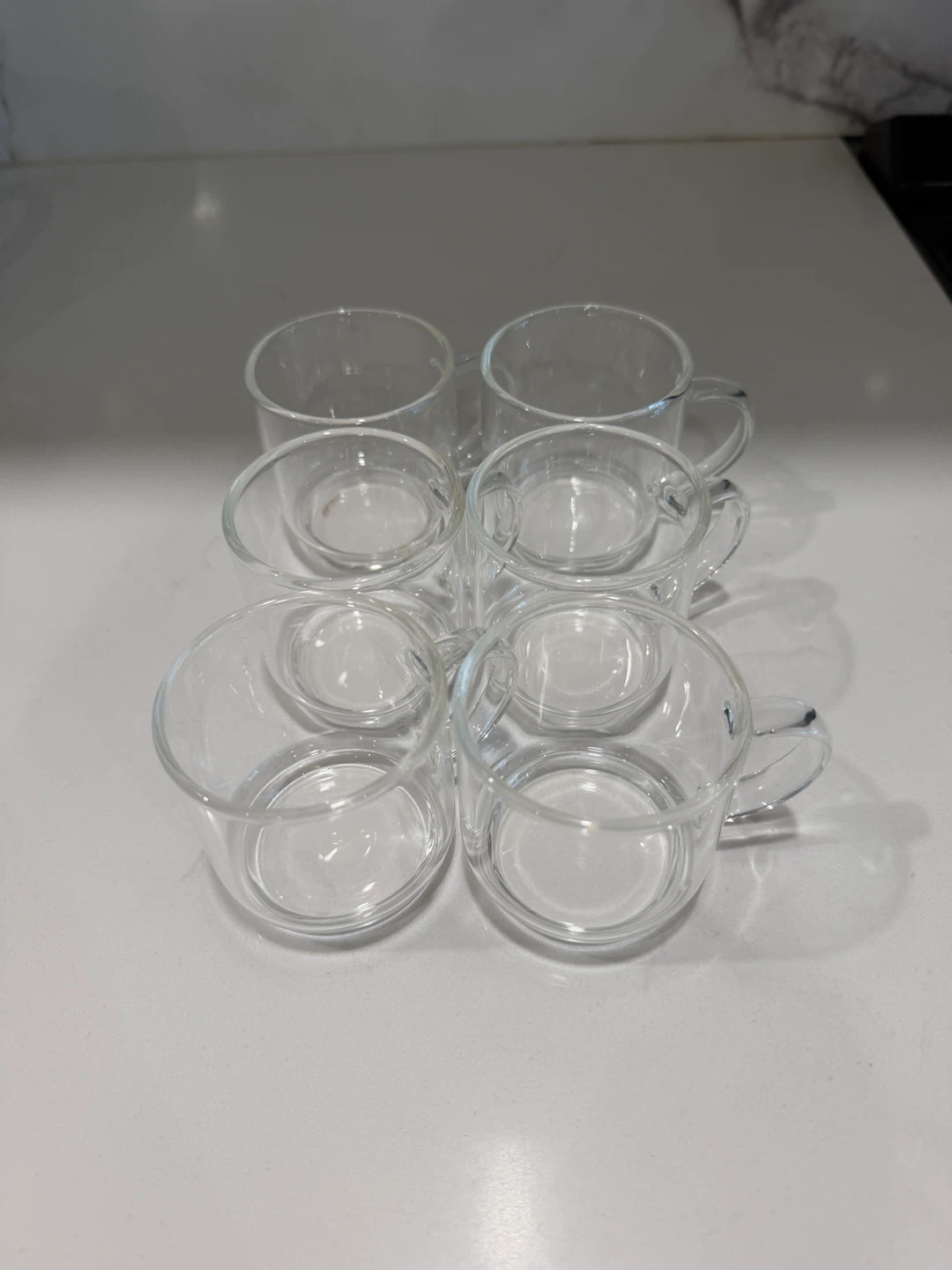 Set of 6 Clear Glass Espresso Cups with Handles - photo 3