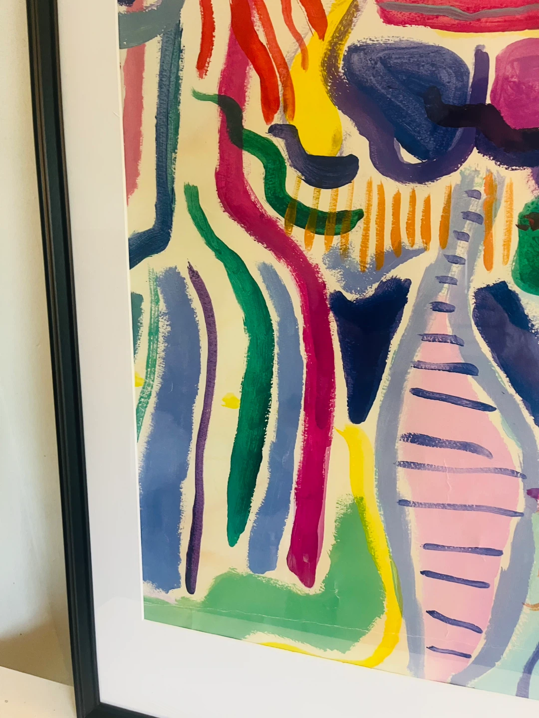 Large Framed Abstract Art Painting 25x37” - photo 4