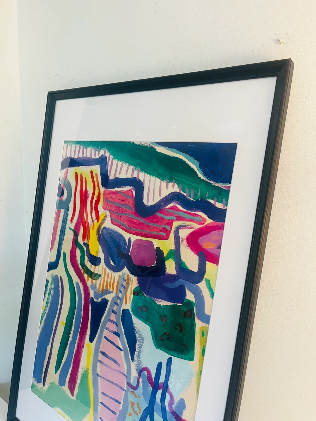 Large Framed Abstract Art Painting 25x37” - photo 5