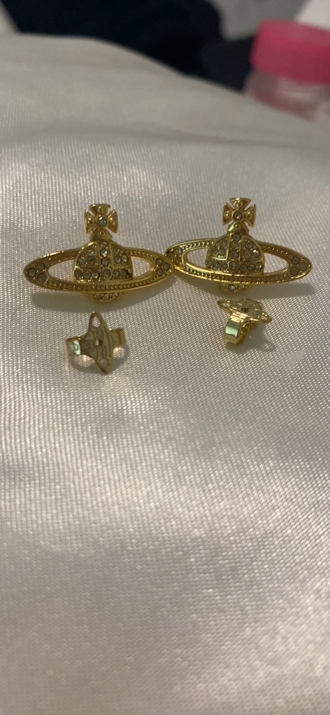 Authentic Vivienne Westwood Orb Earrings Gold Tone