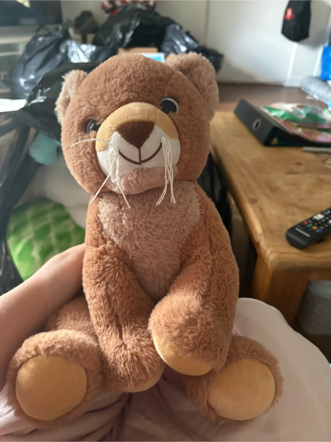 Brown Teddy Bear Plush with Pink Diaper