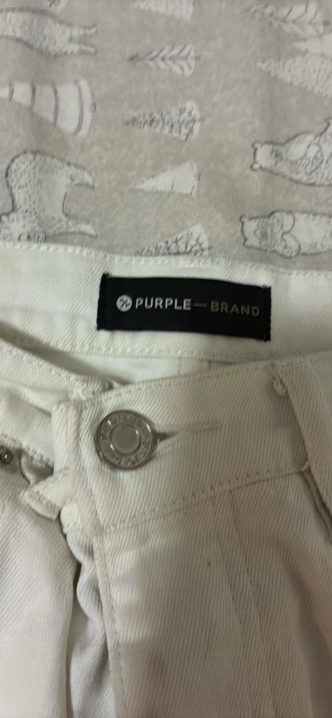 Purple Brand White Jeans with Paint Splatter - photo 3