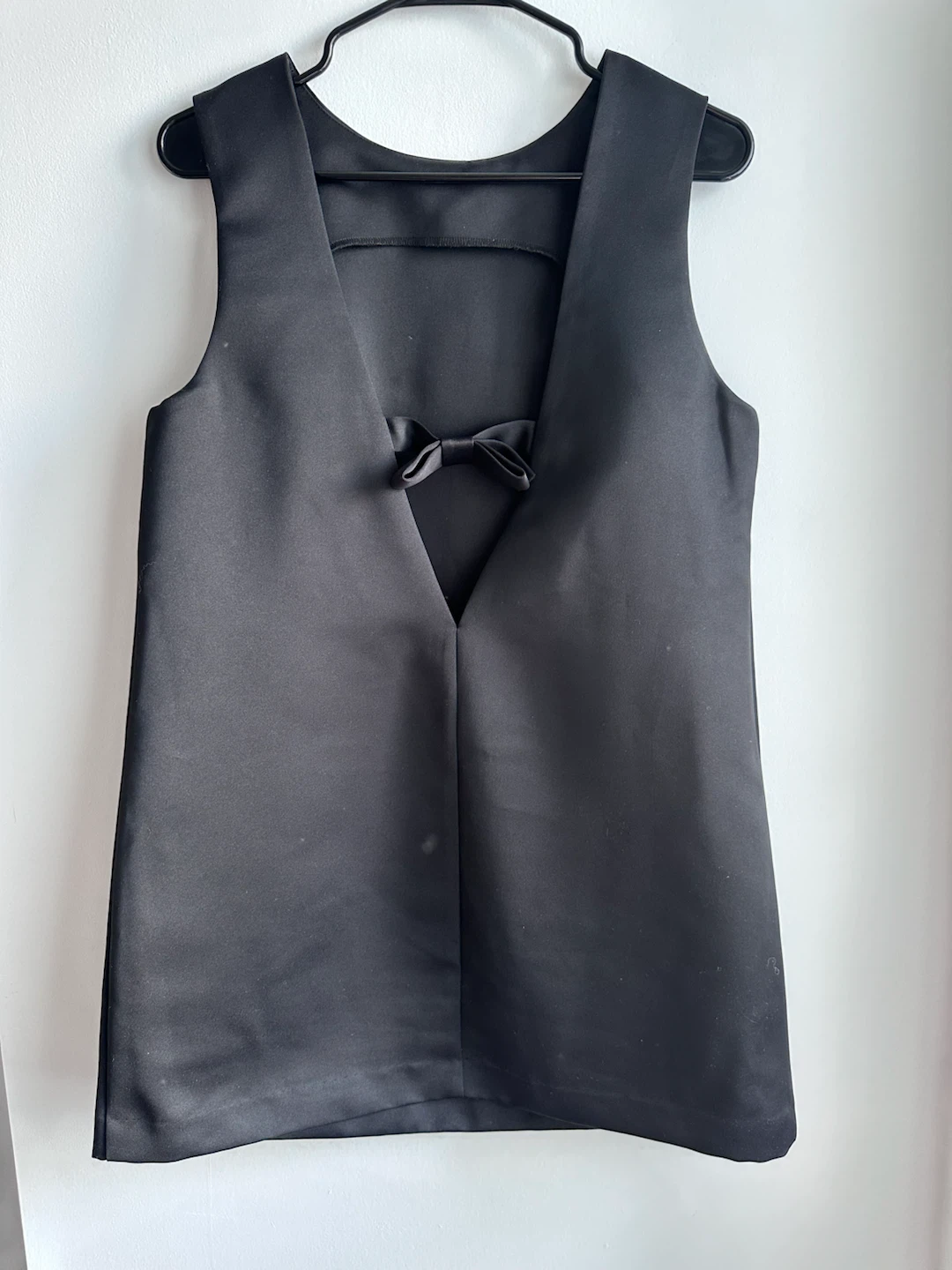Divided H&M Black Mini Dress with Bow Detail - Size M - photo 2