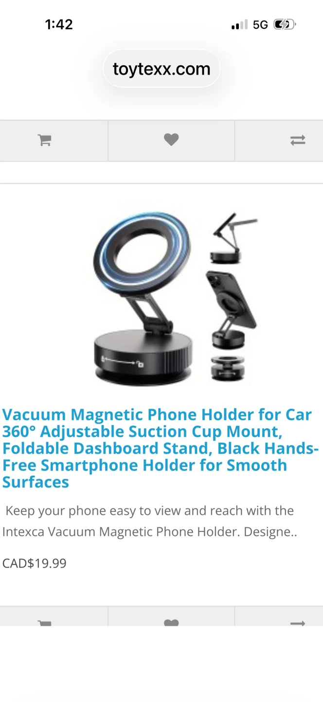 Intexca Vacuum Magnetic Phone Holder for Car