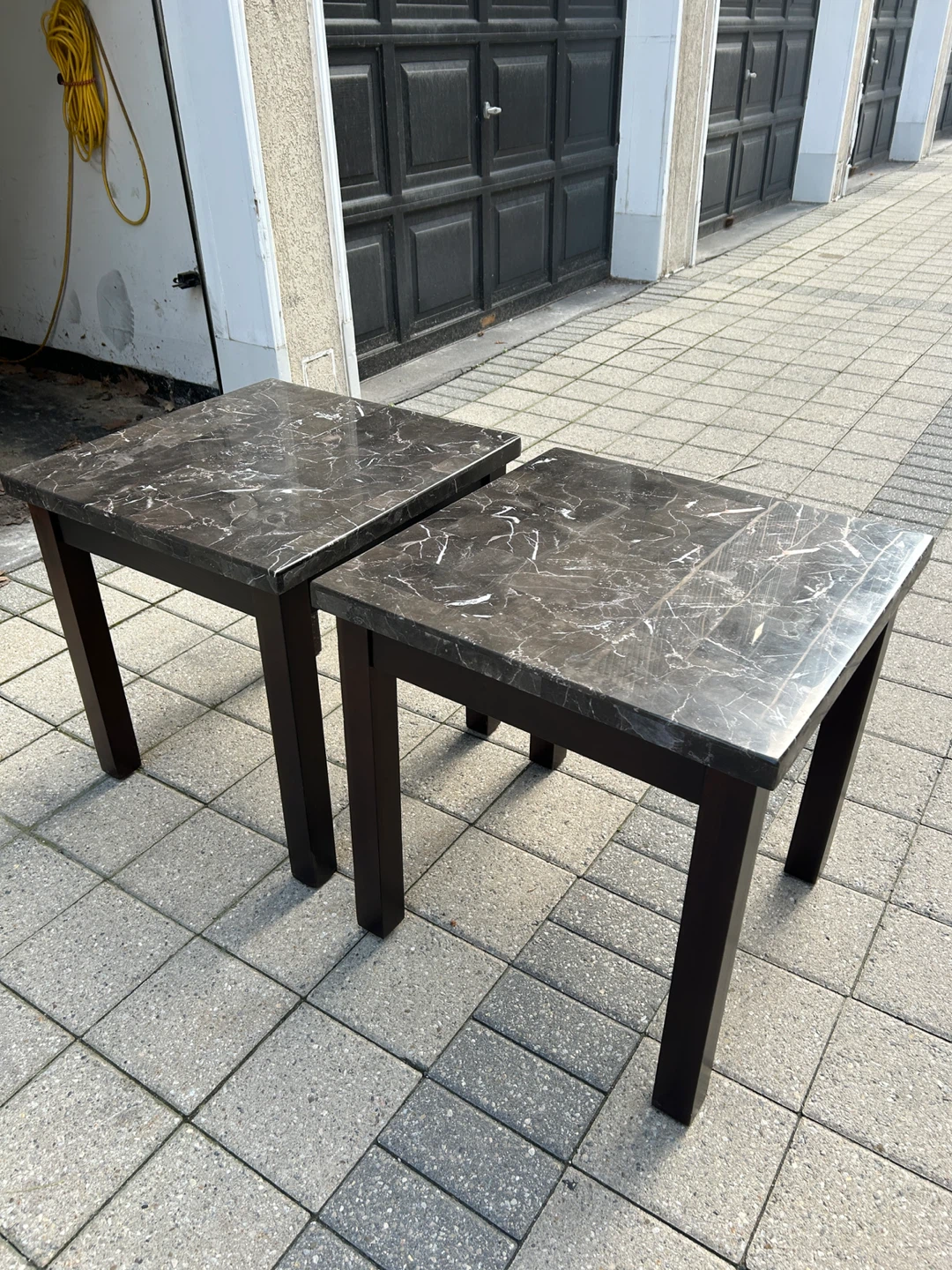 Marble top side tables (set of 2)