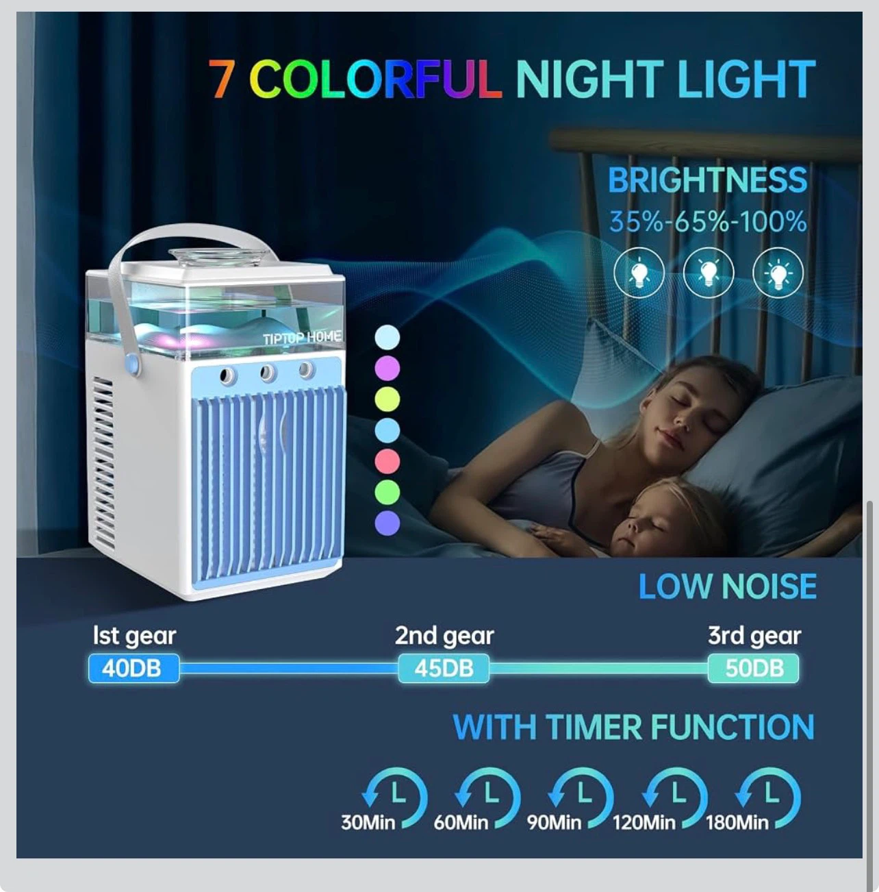 Portable Air Cooler Fan with 800ML Water Tank - photo 5
