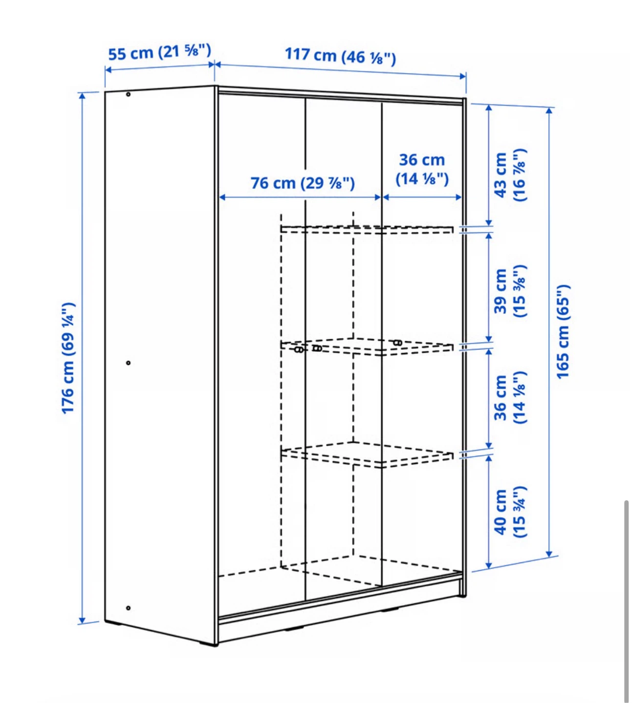 White 3-Door Wardrobe - photo 2