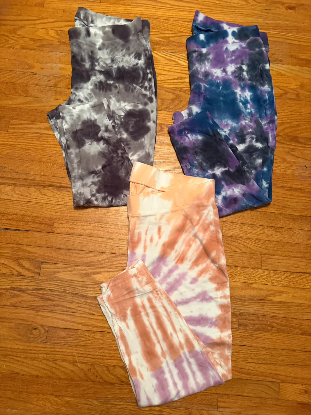 3 pairs full length tie dye leggings, Torrid size 3