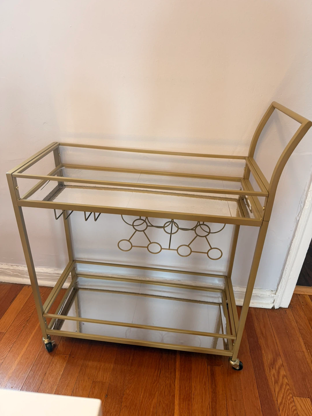 Gold Bar Cart with Shelves