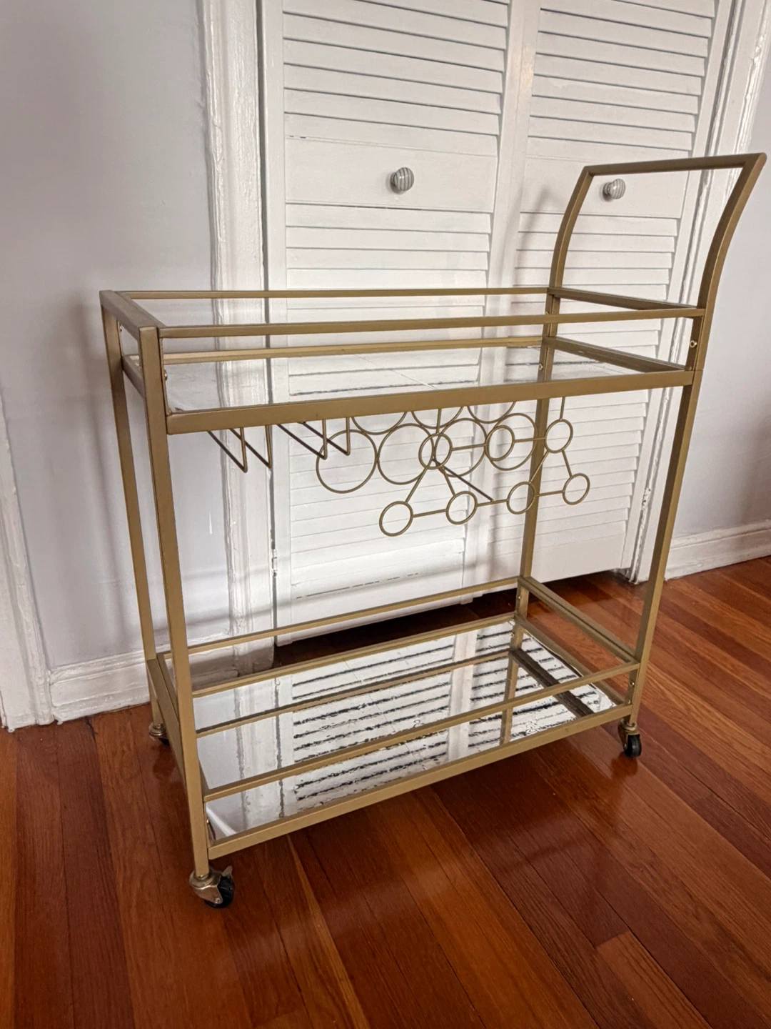 Gold Bar Cart with Shelves - photo 3