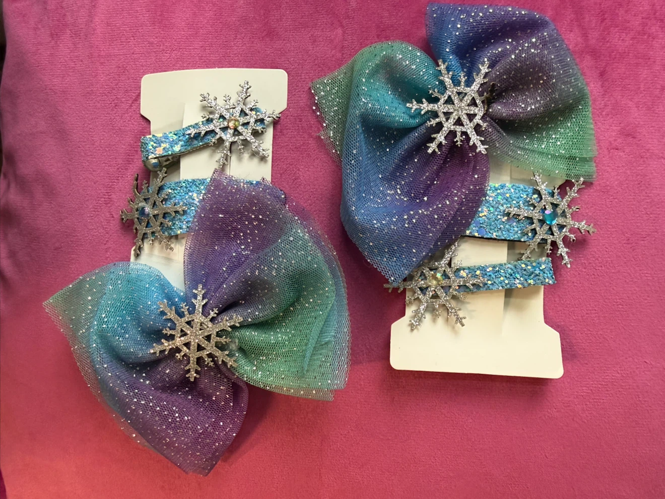 Girls Snowflake Hair Bow Set - photo 2