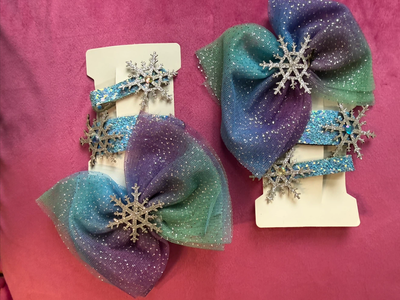 Girls Snowflake Hair Bow Set - photo 3