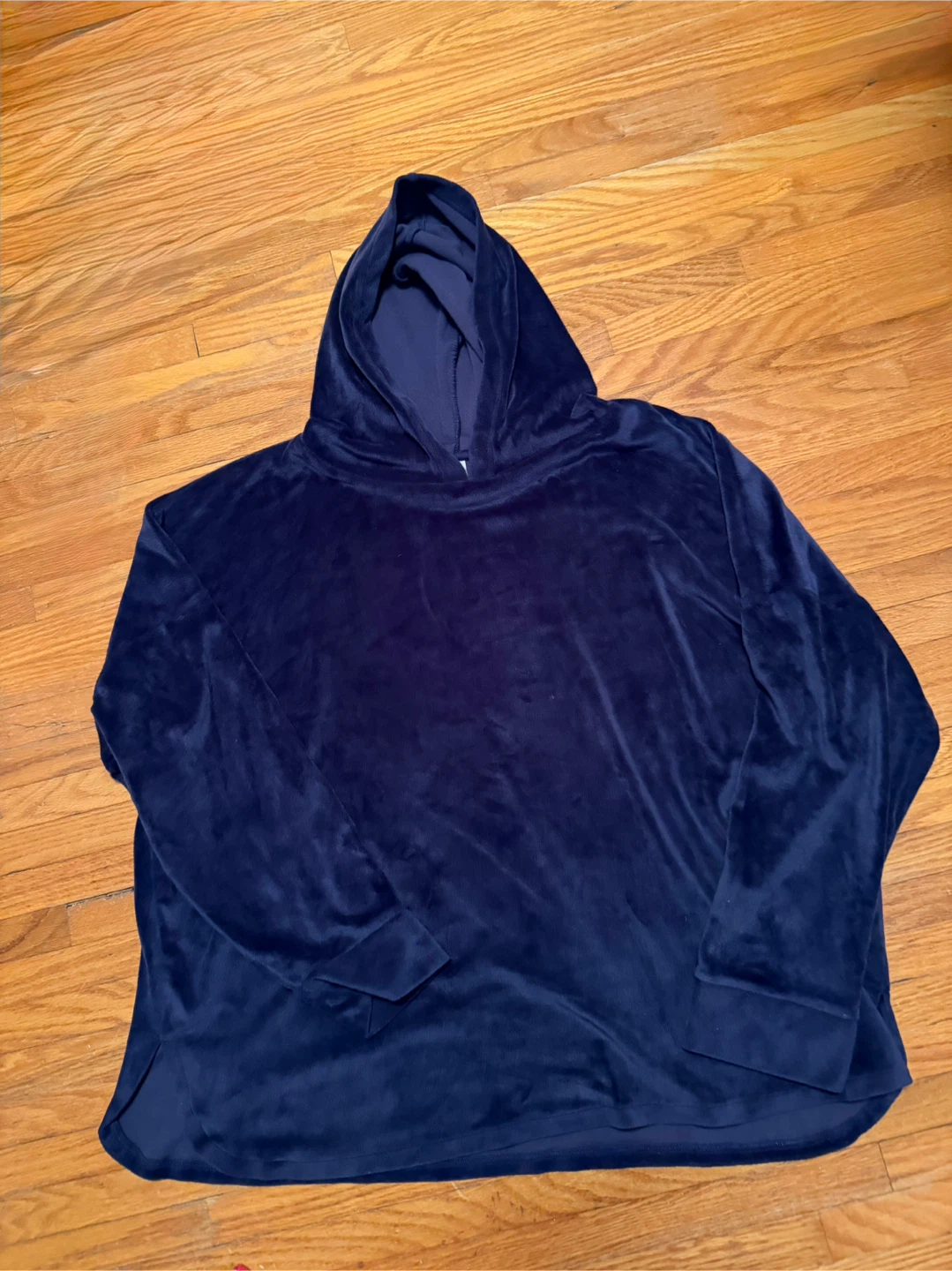 Navy Velour Hoodie