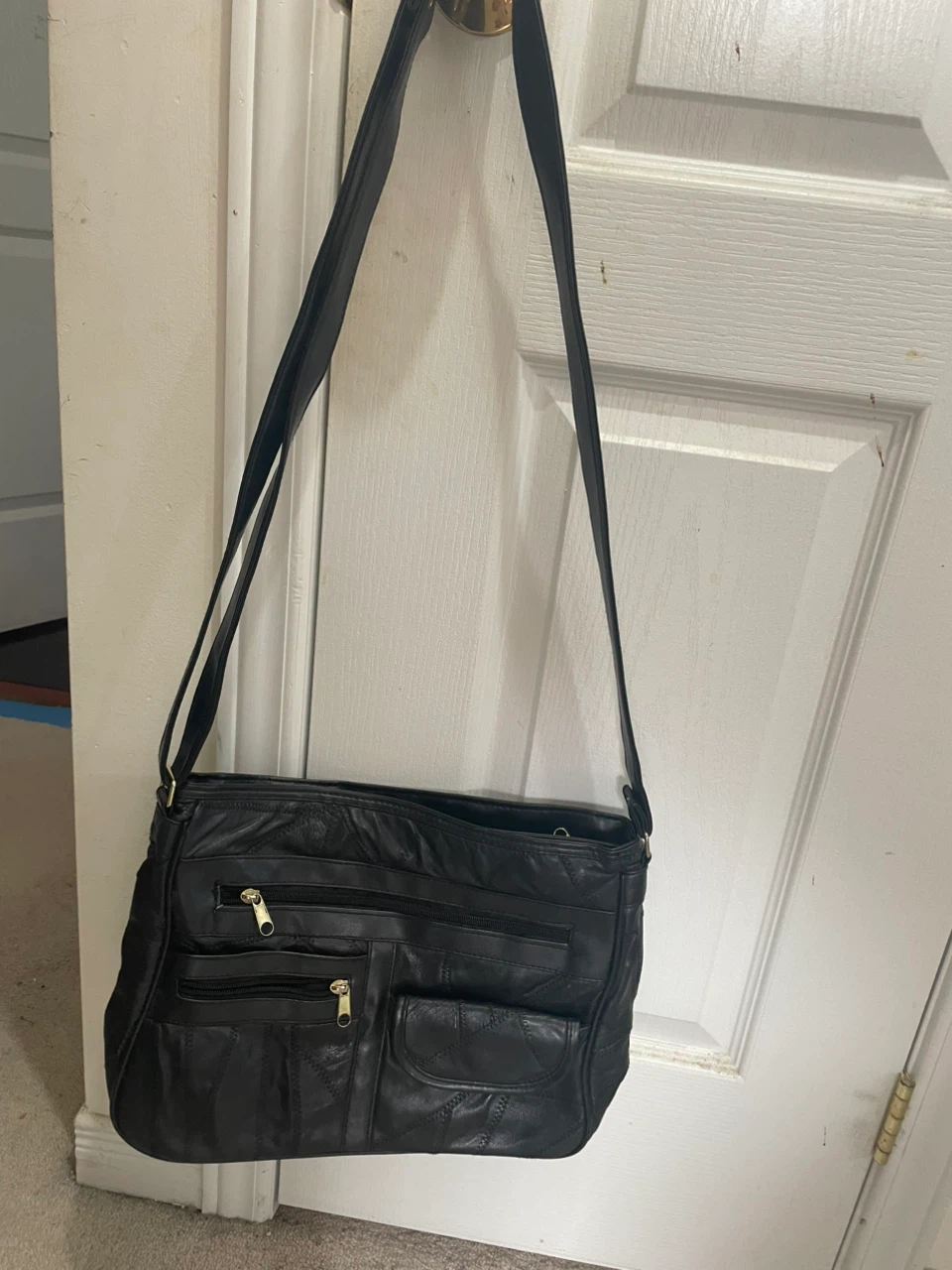 Black Leather Shoulder Bag