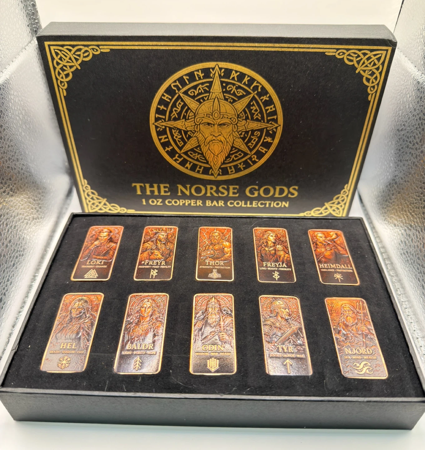 The Norse Gods 1 oz Copper Bar Collection - 10 Piece Set