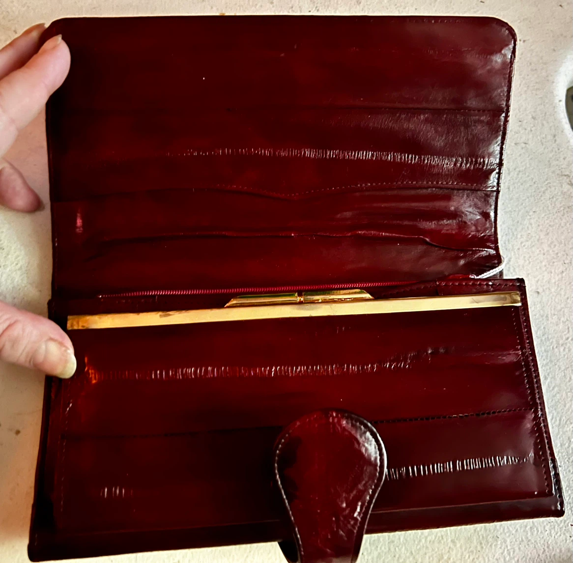 Vintage Eelskin Long Wallet / Clutch Wallet - photo 3