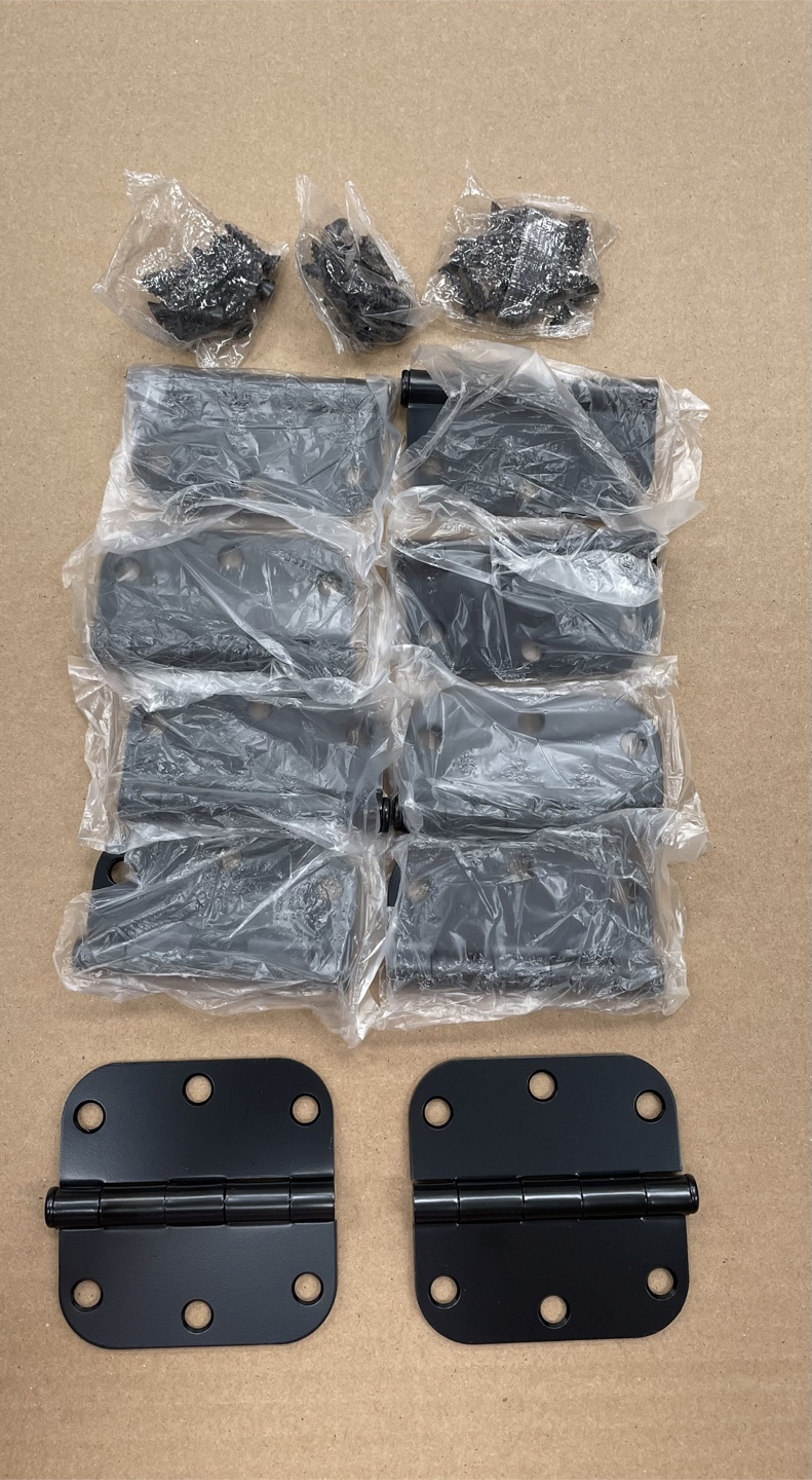 Black Door Hinges with Screws (10Pack)