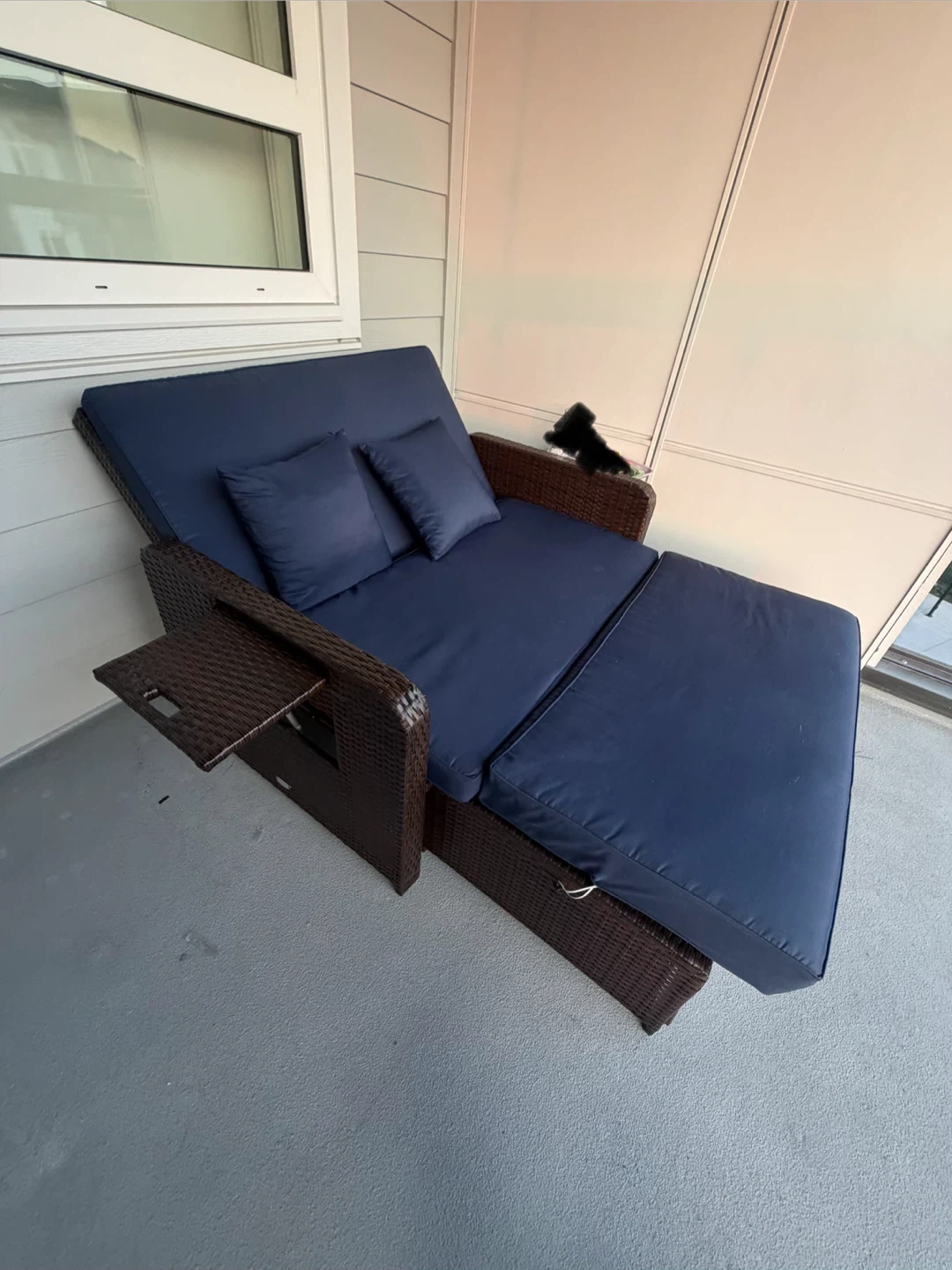 Outdoor Wicker Chaise Lounge with Cushions - photo 2