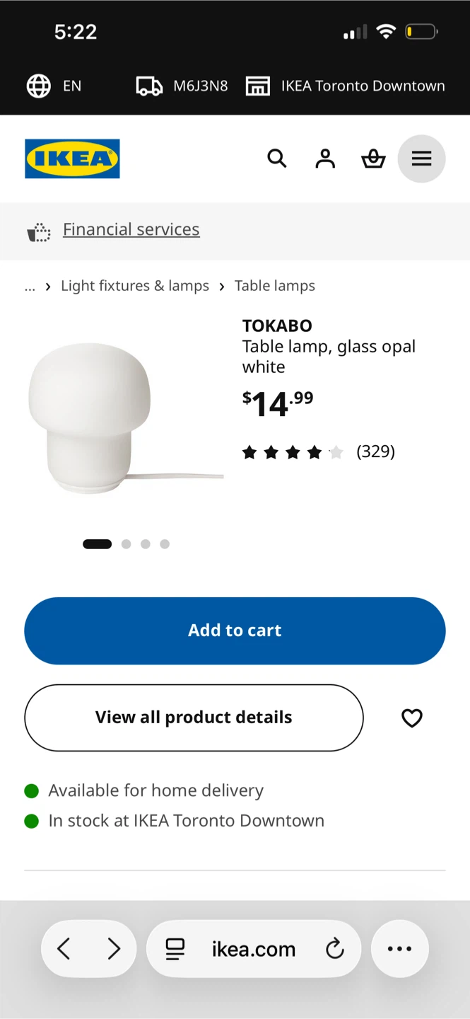 IKEA TOKABO Table Lamp - White - photo 2