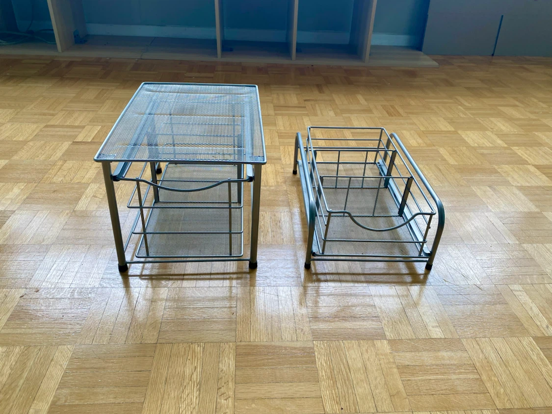 Storage organizers with pull-out drawers