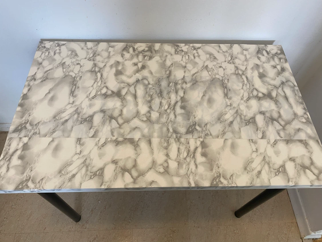 IKEA Table with Marble Design Contact Paper on top - photo 2