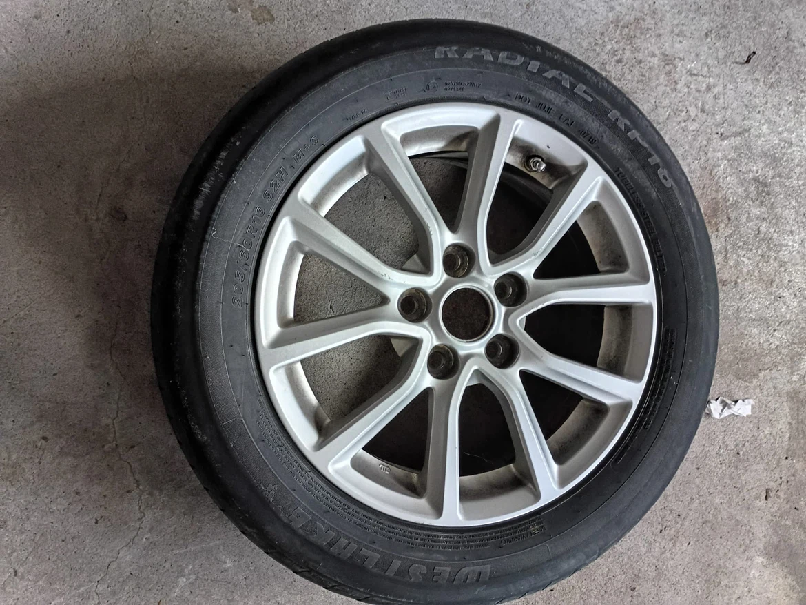 Set of 4 Used 205/60R16 M+S Tires with Rims