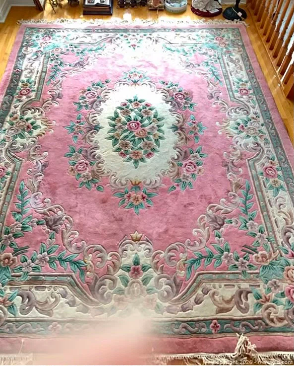 Pink Floral Area Rug