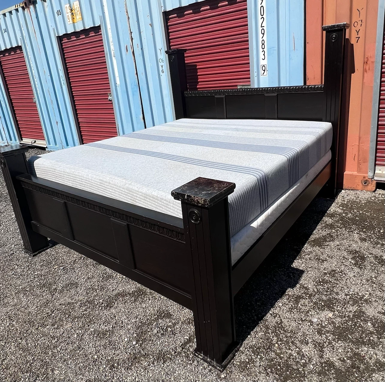 King Wood Bedframe Mattress and Boxsprings *Can Deliver*