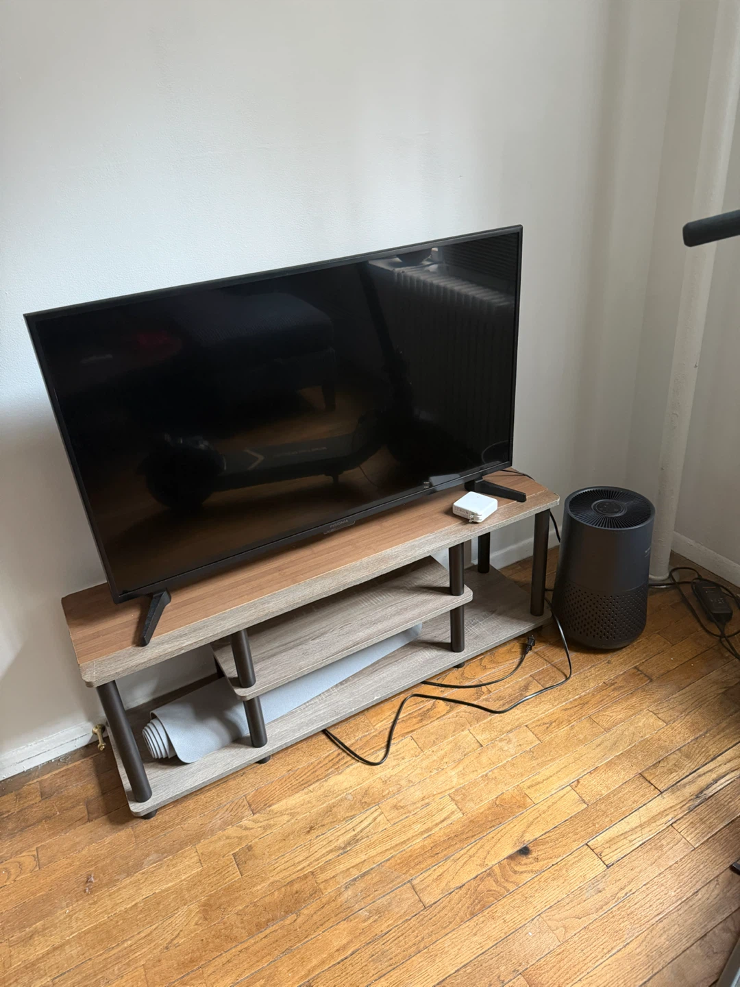 Insignia LED TV with Wood Finish Media Stand