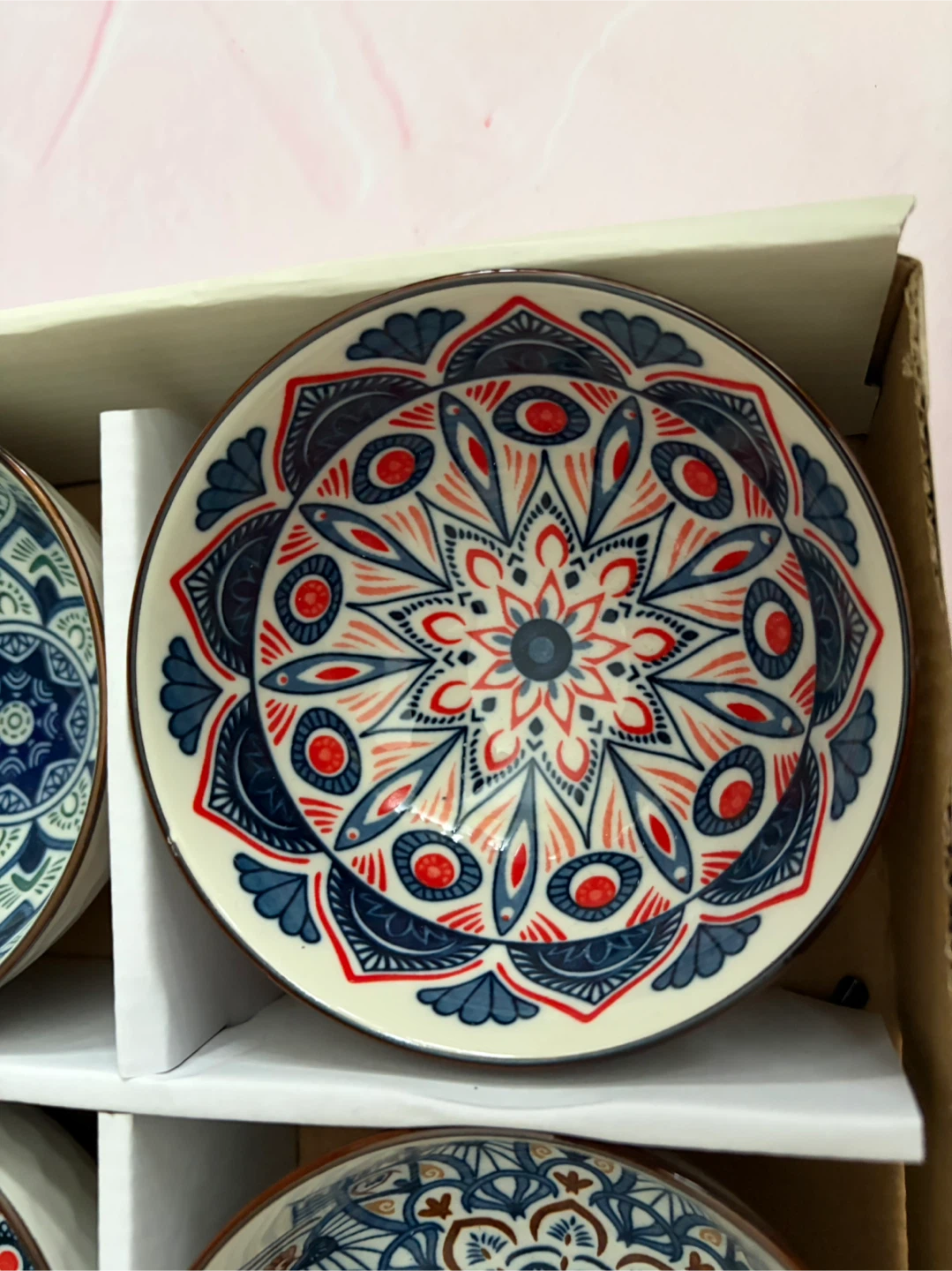 New 6 Pieces Small Mandala Porcelain Bowl Set - photo 5