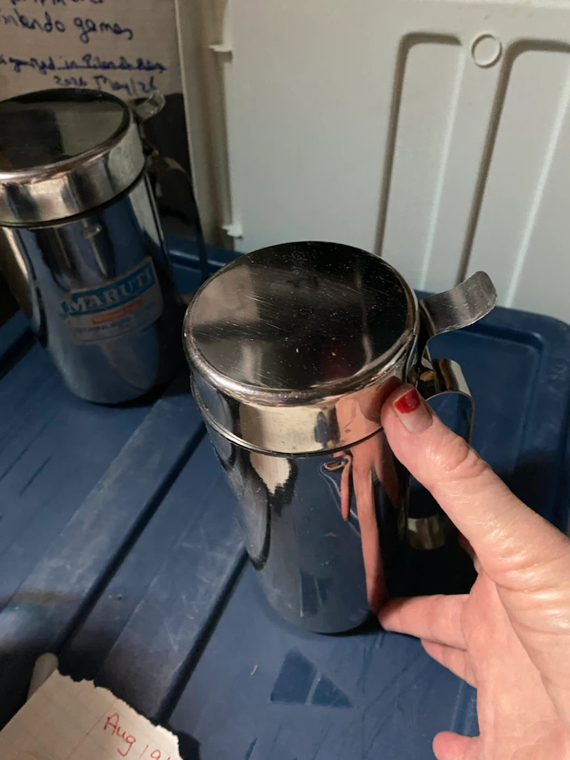 Maruti Stainless Steel Oil Dispenser. 7.5 in tall from India