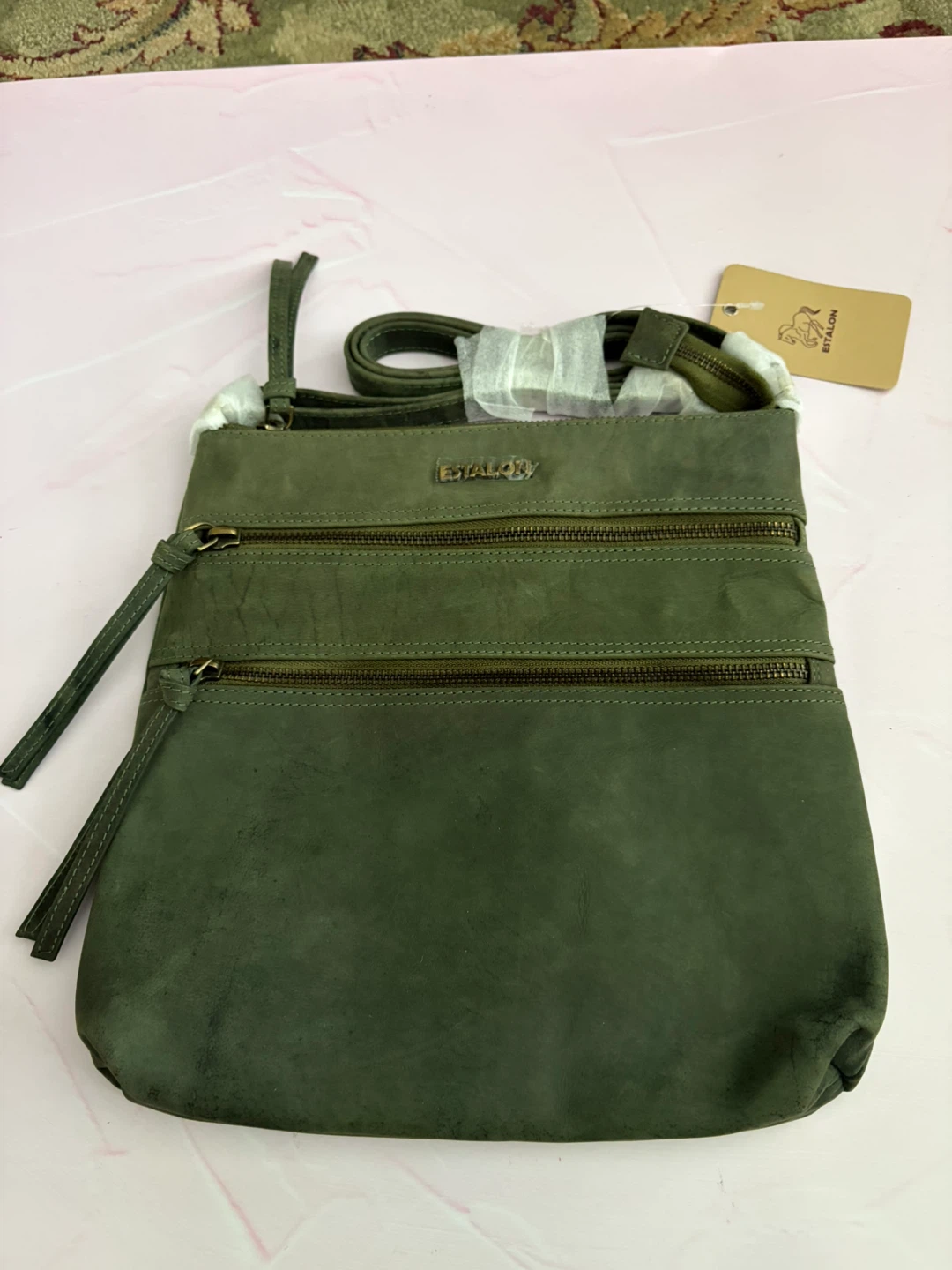 New Estalon Real Leather Crossbody Bag