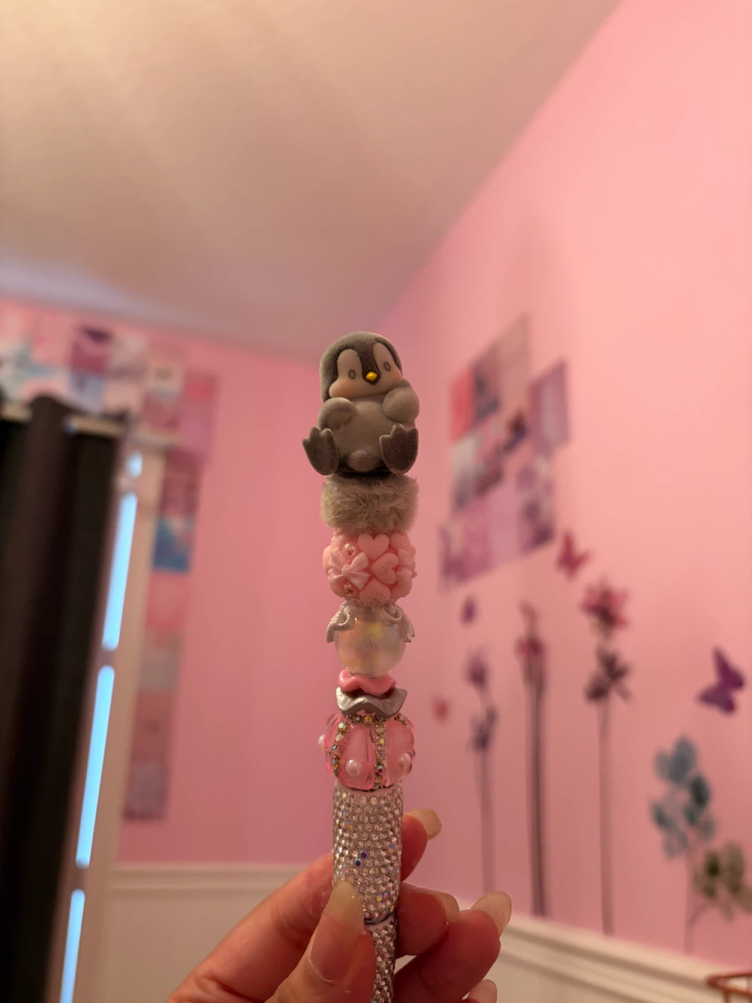 Sparkly Pen with Cute Penguin Charm