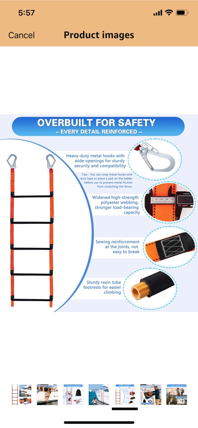 5 Step Boat Rope Ladder - photo 4