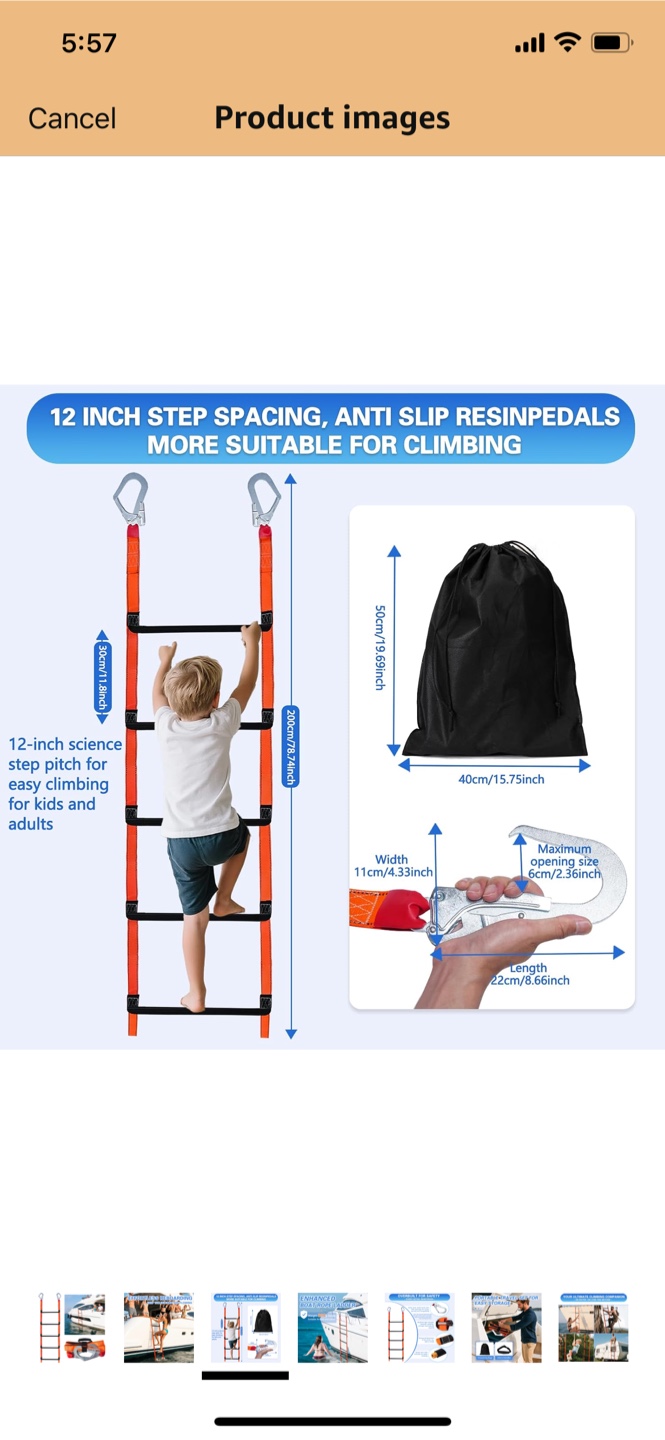 5 Step Boat Rope Ladder - photo 3