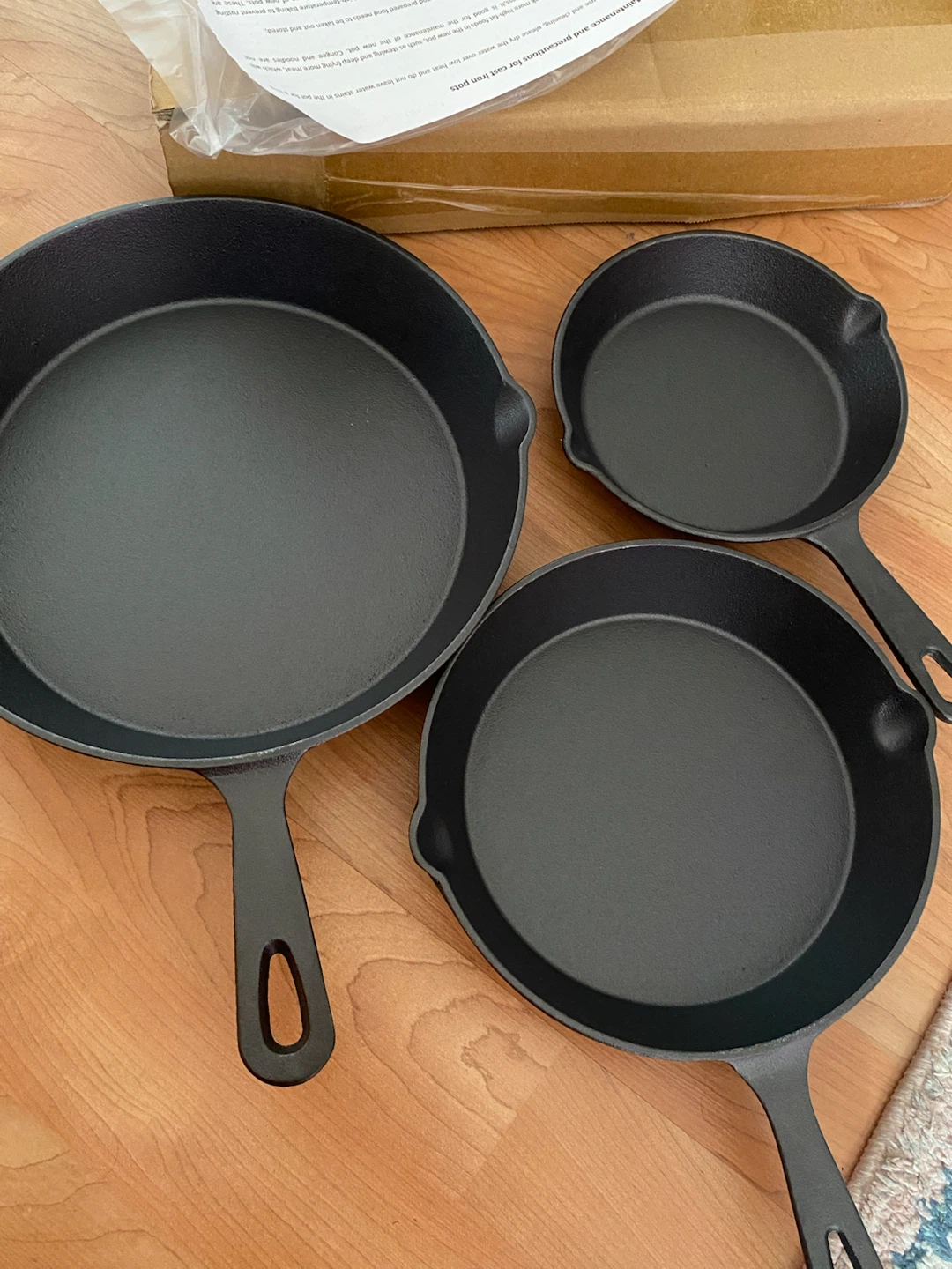 Set of 3 Cast Iron Frying Pans