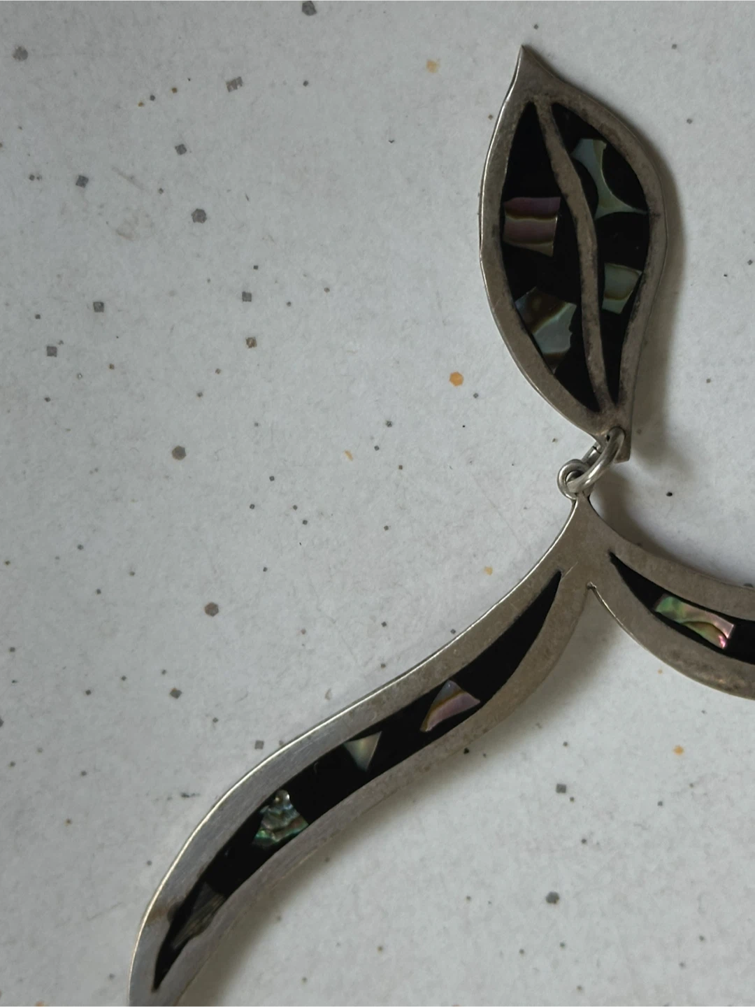 Signed Mexican Silver Taxco Abalone Shell Necklace - photo 2