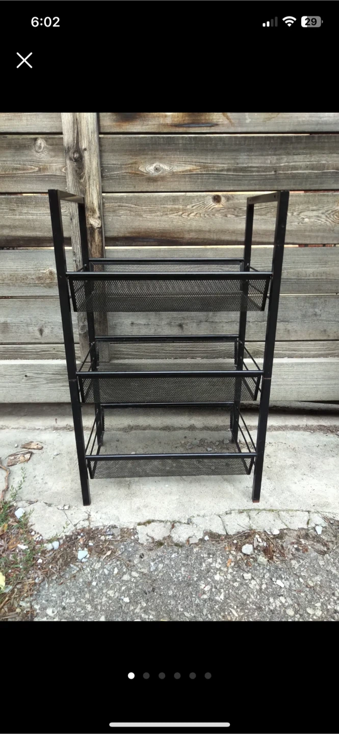 Black 4-Tier Mesh Shelf Unit