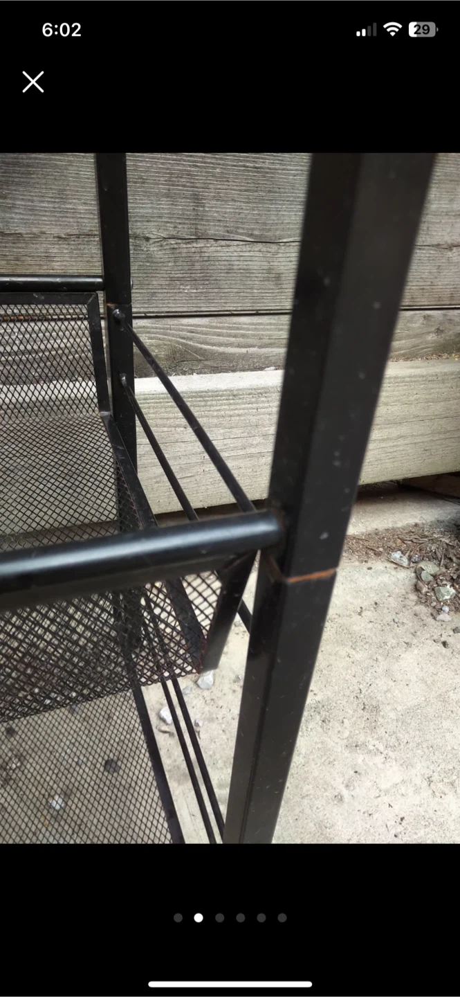 Black 4-Tier Mesh Shelf Unit - photo 2