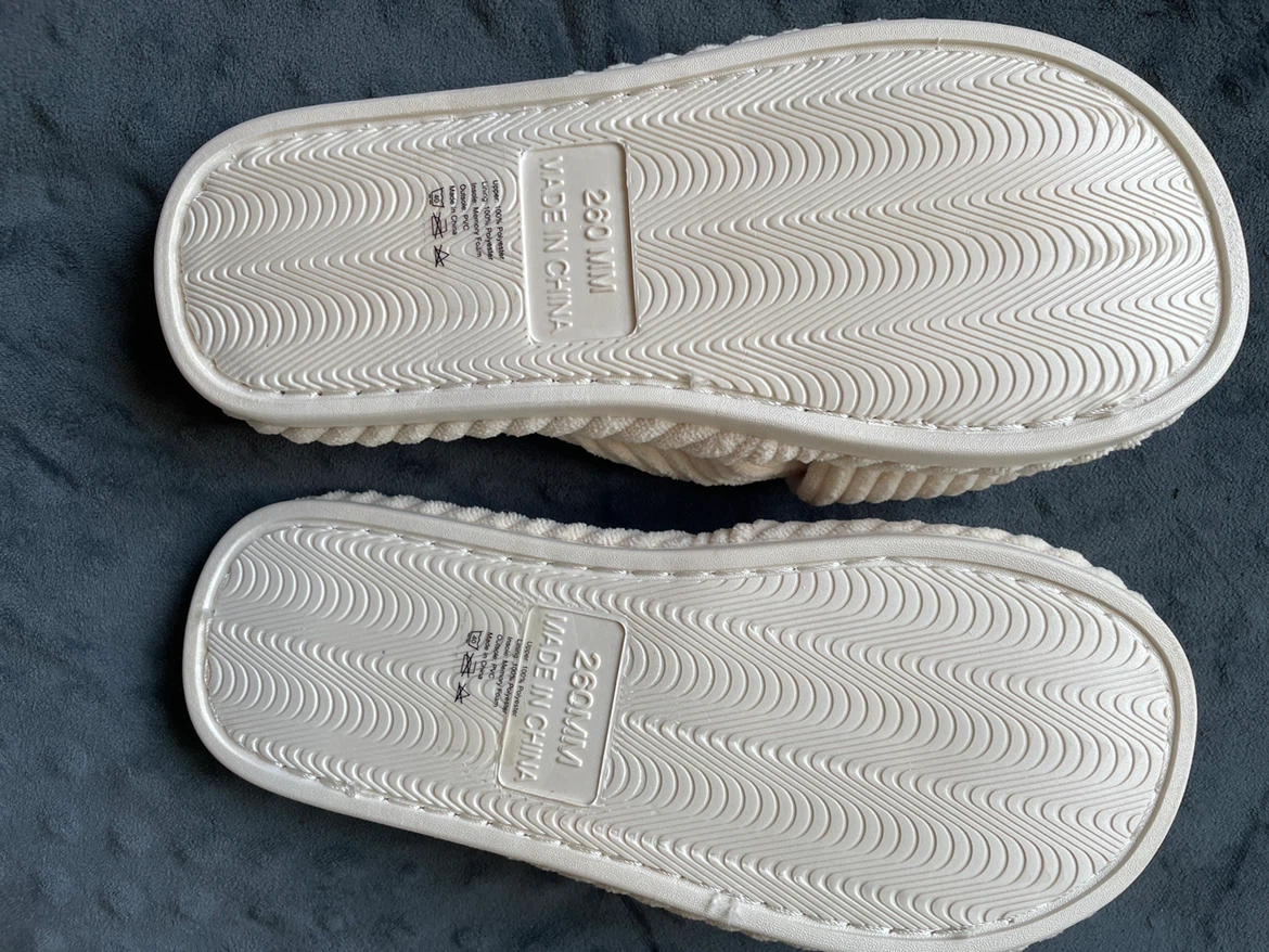Cream Corduroy Slide Slippers Size 260 MM - photo 2