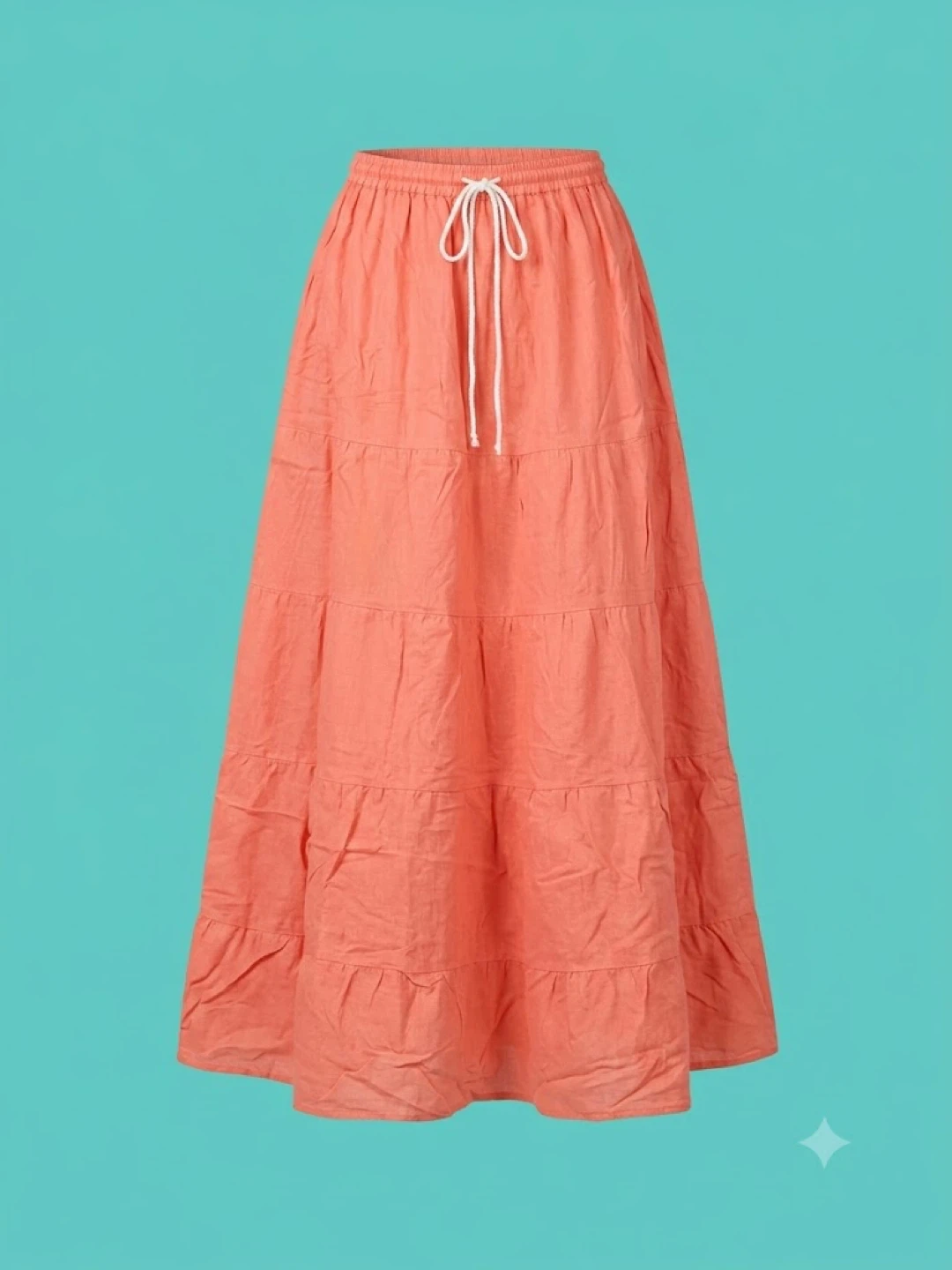 Tiered Maxi Skirt with Drawstring Waist - photo 4