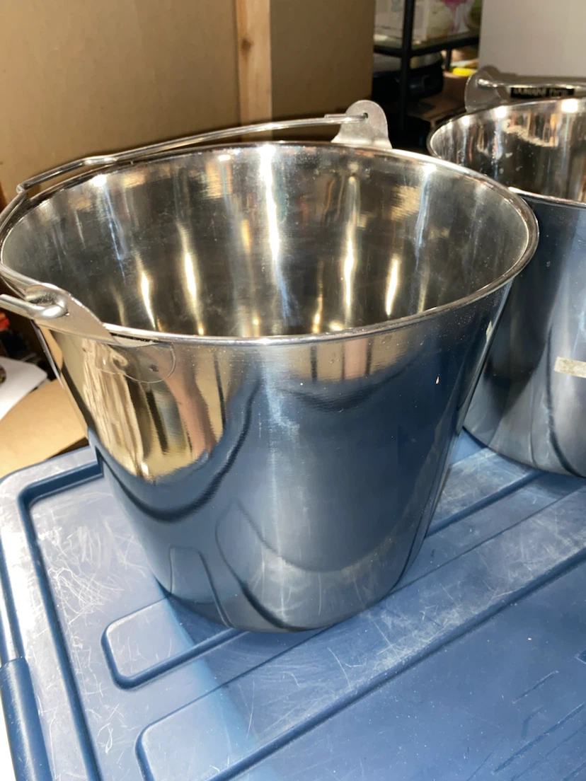 Stainless Steel Bucket. New from India